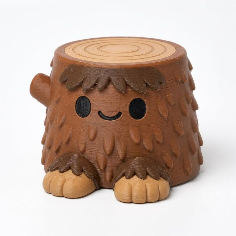 Sasquatch Tree Stump Collectible Figurine - Unique Desk Decor for Adults – 3D Printed in Canada