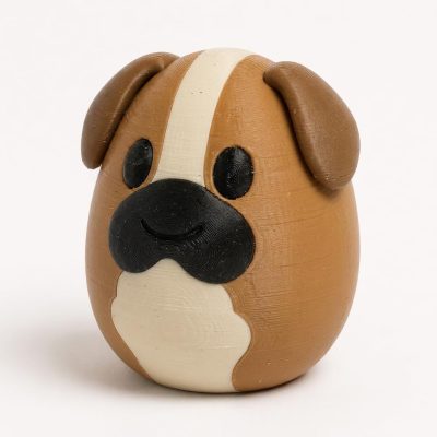 Boxer Dog Eggling Collectible Figurine - Unique Desk Decor for Adults – 3D Printed in Canada — 3D Printed Dogs by 3DCentral