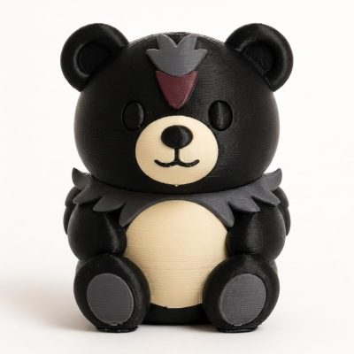 Black Swan Teddy Bear Cub Collectible Figurine - Unique Desk Decor for Adults – 3D Printed in Canada — 3D Printed Bears by 3DCentral