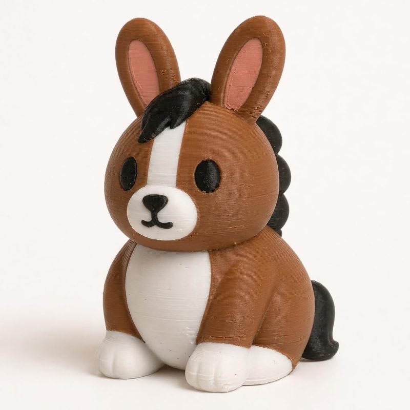 Clydesdale Horse Bunny Collectible Figurine - Unique Desk Decor for Adults – 3D Printed in Canada