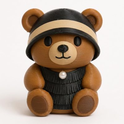 Roaring Twenties Flapper Teddy Bear Cub Collectible Figurine - Unique Desk Decor for Adults – 3D Printed in Canada — 3D Printed Bears by 3DCentral