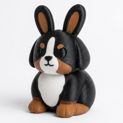 Bernese Mountain Dog Bunny Collectible Figurine - Unique Desk Decor for Adults – 3D Printed in Canada — 3D Printed Bunnies by 3DCentral