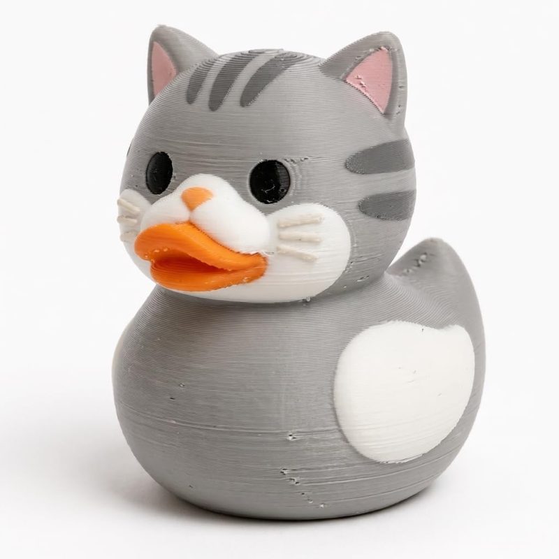 Exotic Shorthair Cat Duck Collectible Figurine - Unique Desk Decor for Adults – 3D Printed in Canada