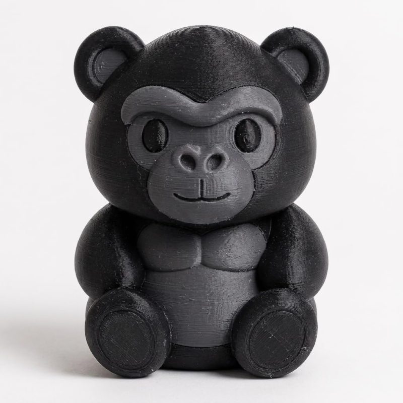 Gorilla Teddy Bear Cub Collectible Figurine - Unique Desk Decor for Adults – 3D Printed in Canada
