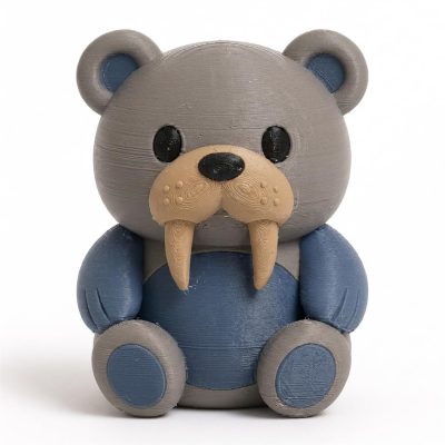 Walrus Teddy Bear Cub Collectible Figurine - Unique Desk Decor for Adults – 3D Printed in Canada — 3D Printed Bears by 3DCentral