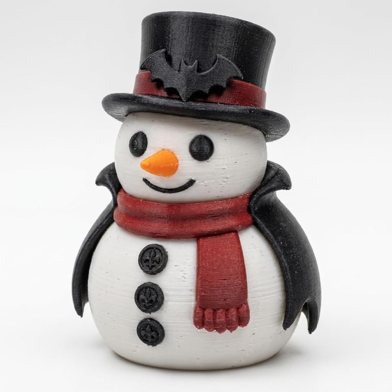 Gothic Snowman Collectible Figurine - Unique Desk Decor for Adults – 3D Printed in Canada