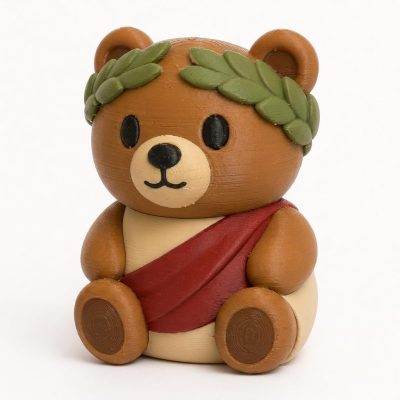 Julius Caesar Chonky Teddy Bear Cub Collectible Figurine - Unique Desk Decor for Adults – 3D Printed in Canada — 3D Printed Bears by 3DCentral