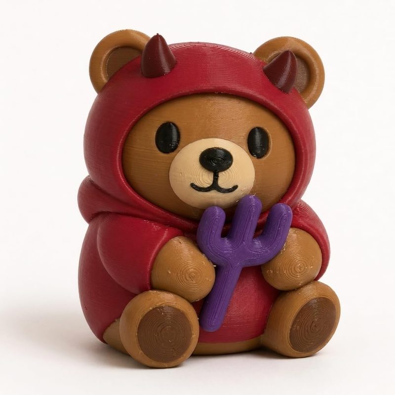 Imp Chonky Teddy Bear Cub Collectible Figurine - Unique Desk Decor for Adults – 3D Printed in Canada