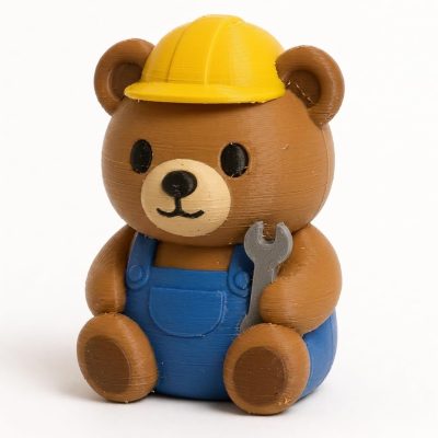 Factory Worker Teddy Bear Cub Collectible Figurine - Unique Shelf Decor for Adults – 3D Printed in Canada — 3D Printed Bears by 3DCentral