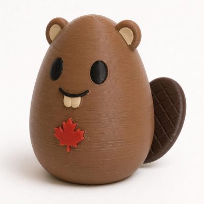 Cute Canadian Beaver Eggling Collectible Figurine - Unique Desk Decor for Adults – 3D Printed in Canada — 3D Printed Figurines by 3DCentral