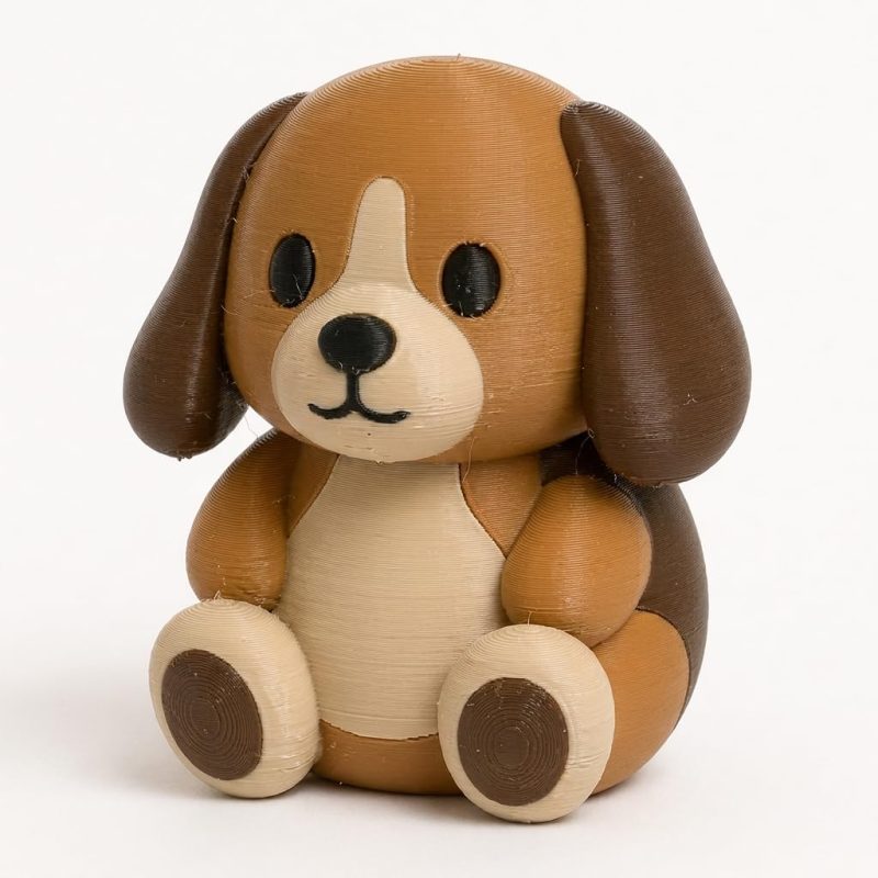 Beagle Chonky Teddy Bear Cub Collectible Figurine - Unique Desk Decor for Adults – 3D Printed in Canada