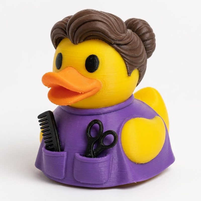 Hairstylist Duck Collectible Figurine - Unique Desk Decor for Adults – 3D Printed in Canada