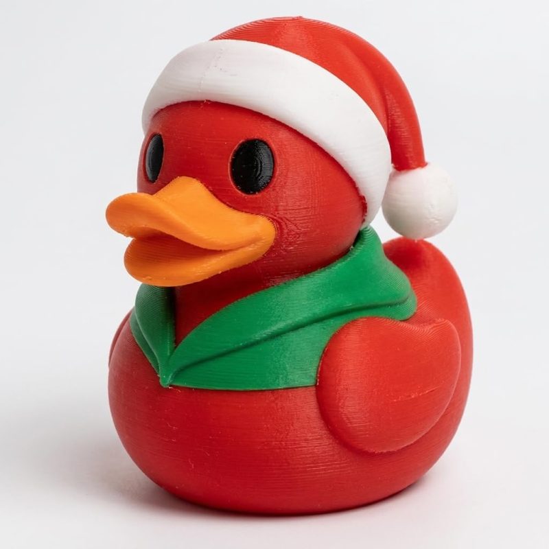 Christmas Duck Collectible Figurine - Unique Desk Decor for Adults – 3D Printed in Canada