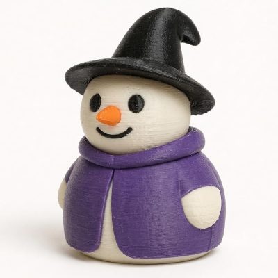 Witch Snowman Collectible Figurine - Unique Desk Decor for Adults – 3D Printed in Canada — 3D Printed Figurines by 3DCentral