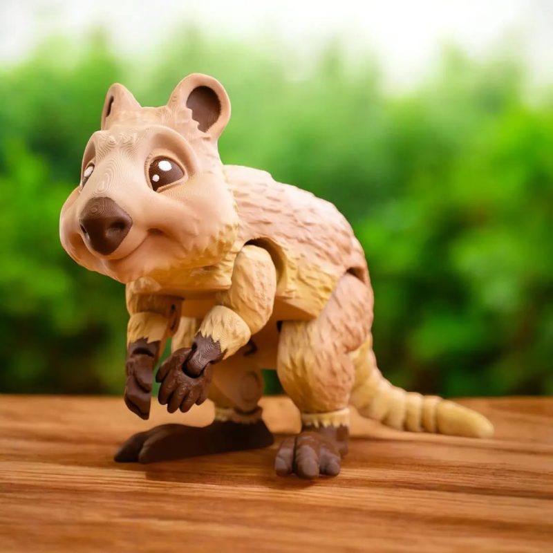 Articulated Quokka Figurine Desk Accessory Collectible & Striking Collectible for Teens & Adults 3D Printed in Canada