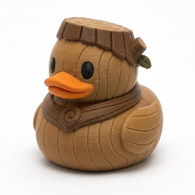 Wood Grain Duck Collectible Figurine - Unique Desk Decor for Adults – 3D Printed in Canada — 3D Printed Ducks by 3DCentral