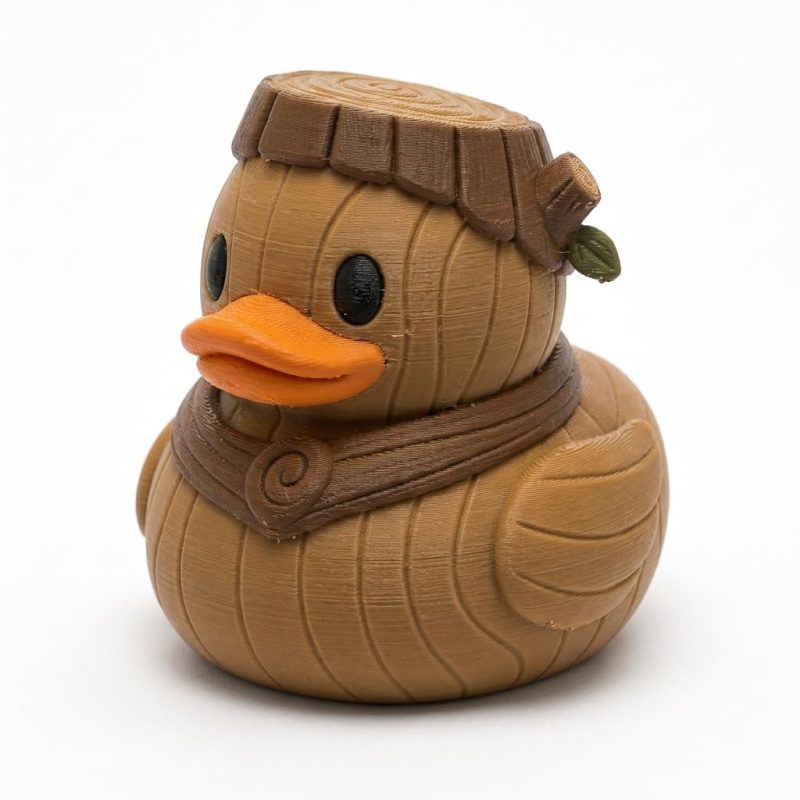 Wood Grain Duck Collectible Figurine - Unique Desk Decor for Adults – 3D Printed in Canada
