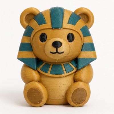 Pharaoh Teddy Bear Cub Collectible Figurine - Unique Desk Decor for Adults – 3D Printed in Canada — 3D Printed Bears by 3DCentral
