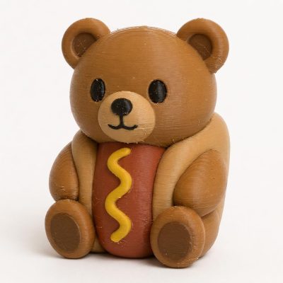 Hot Dog Teddy Bear Cub Collectible Figurine - Unique Desk Decor for Adults – 3D Printed in Canada — 3D Printed Dogs by 3DCentral