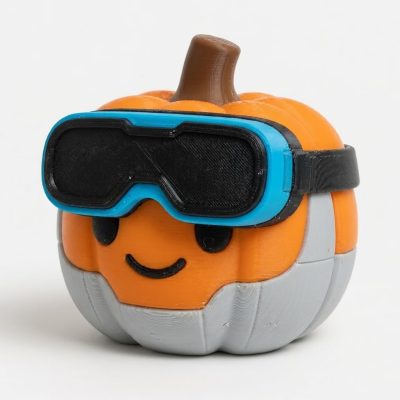 VR User Pumpkin Collectible Figurine - Unique Desk Decor for Adults – 3D Printed in Canada — 3D Printed Seasonal by 3DCentral