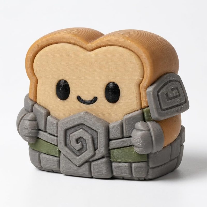Stone Sentinel Toast Collectible Figurine - Unique Desk Decor for Adults – 3D Printed in Canada