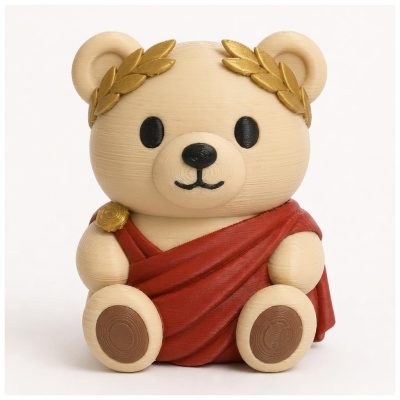 Roman Emperor Teddy Bear Cub Collectible Figurine - Unique Desk Decor for Adults – 3D Printed in Canada — 3D Printed Bears by 3DCentral
