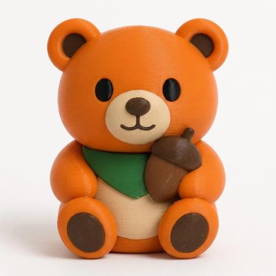 Autumn Teddy Bear Cub Collectible Figurine - Unique Desk Decor for Adults – 3D Printed in Canada — 3D Printed Bears by 3DCentral