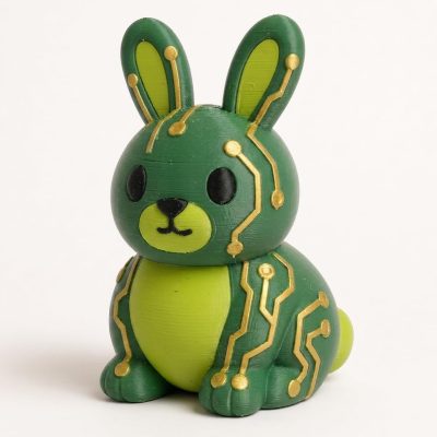 Circuit Board Bunny Collectible Figurine - Unique Desk Decor for Adults – 3D Printed in Canada — 3D Printed Bunnies by 3DCentral