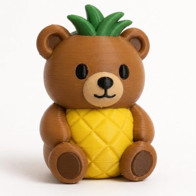 Pineapple Teddy Bear Cub Collectible Figurine - Unique Desk Decor for Adults – 3D Printed in Canada — 3D Printed Bears by 3DCentral