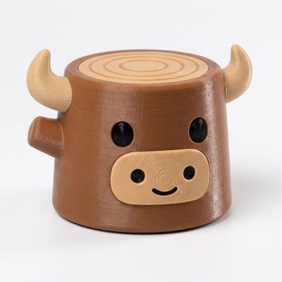 Bull Tree Stump Collectible Figurine - Unique Desk Decor for Adults – 3D Printed in Canada — 3D Printed Figurines by 3DCentral