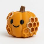 Honeycomb Pumpkin Collectible Figurine - Unique Desk Decor for Adults – 3D Printed in Canada