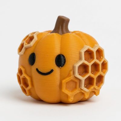 Honeycomb Pumpkin Collectible Figurine - Unique Desk Decor for Adults – 3D Printed in Canada — 3D Printed Seasonal by 3DCentral