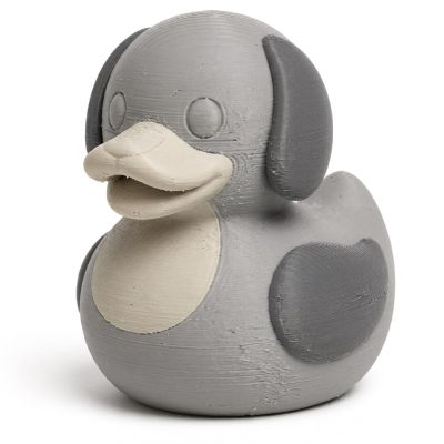 Silver Labrador Duck Collectible Figurine - Unique Desk Decor for Adults – 3D Printed in Canada — 3D Printed Ducks by 3DCentral