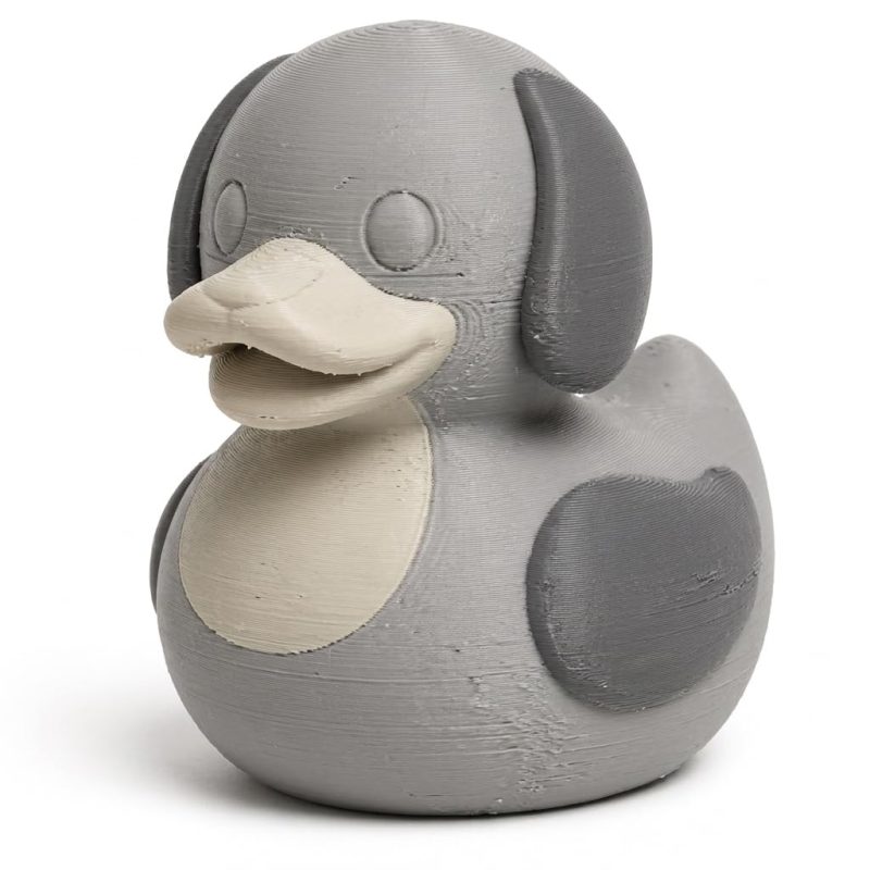 Silver Labrador Duck Collectible Figurine - Unique Desk Decor for Adults – 3D Printed in Canada