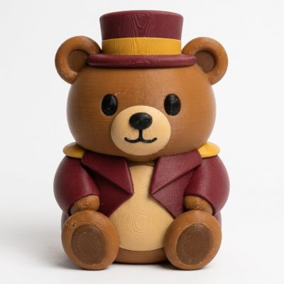 Ringmaster Chonky Teddy Bear Cub Collectible Figurine - Unique Desk Decor for Adults – 3D Printed in Canada — 3D Printed Bears by 3DCentral