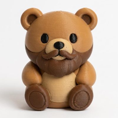 Full Beard Teddy Bear Cub Collectible Figurine - Unique Desk Decor for Adults – 3D Printed in Canada — 3D Printed Bears by 3DCentral