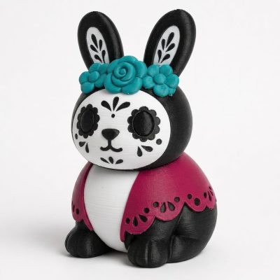 La Catrina Bunny Collectible Figurine - Unique Desk Decor for Adults – 3D Printed in Canada — 3D Printed Cats by 3DCentral