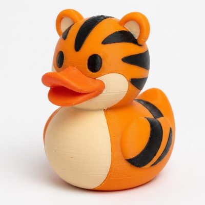 Tiger Duck Collectible Figurine - Unique Desk Decor for Adults – 3D Printed in Canada — 3D Printed Ducks by 3DCentral