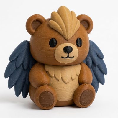 Harpy Chonky Teddy Bear Cub Collectible Figurine - Unique Desk Decor for Adults – 3D Printed in Canada — 3D Printed Bears by 3DCentral