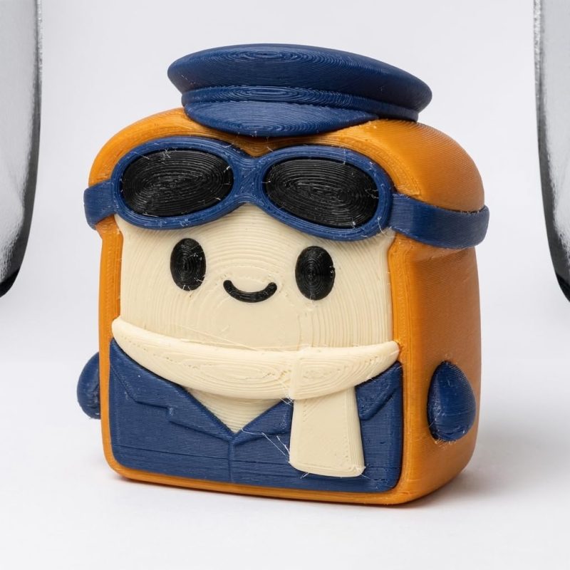 Aircraft Pilot Toast Collectible Figurine - Unique Desk Decor for Adults – 3D Printed in Canada