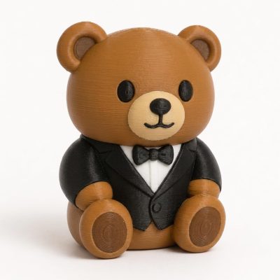 Best Man Teddy Bear Cub Collectible Figurine - Unique Desk Decor for Adults – 3D Printed in Canada — 3D Printed Bears by 3DCentral