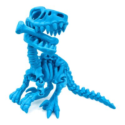 Articulated Raptor Skeleton Dinosaur Figurine – Poseable Velociraptor, Hinged Jaw, Curved Claws – Halloween Gothic Desk Decor, Collectible Gift for Adults – 3D Printed in Canada — 3D Printed Dinosaurs & Prehistoric by 3DCentral