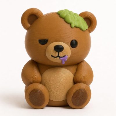 Brain Rotting Teddy Bear Cub Collectible Figurine - Unique Desk Decor for Adults – 3D Printed in Canada — 3D Printed Bears by 3DCentral