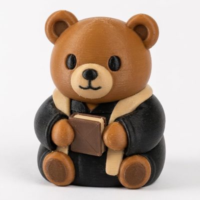 Officiant Chonky Teddy Bear Cub Collectible Figurine - Unique Desk Decor for Adults – 3D Printed in Canada — 3D Printed Bears by 3DCentral
