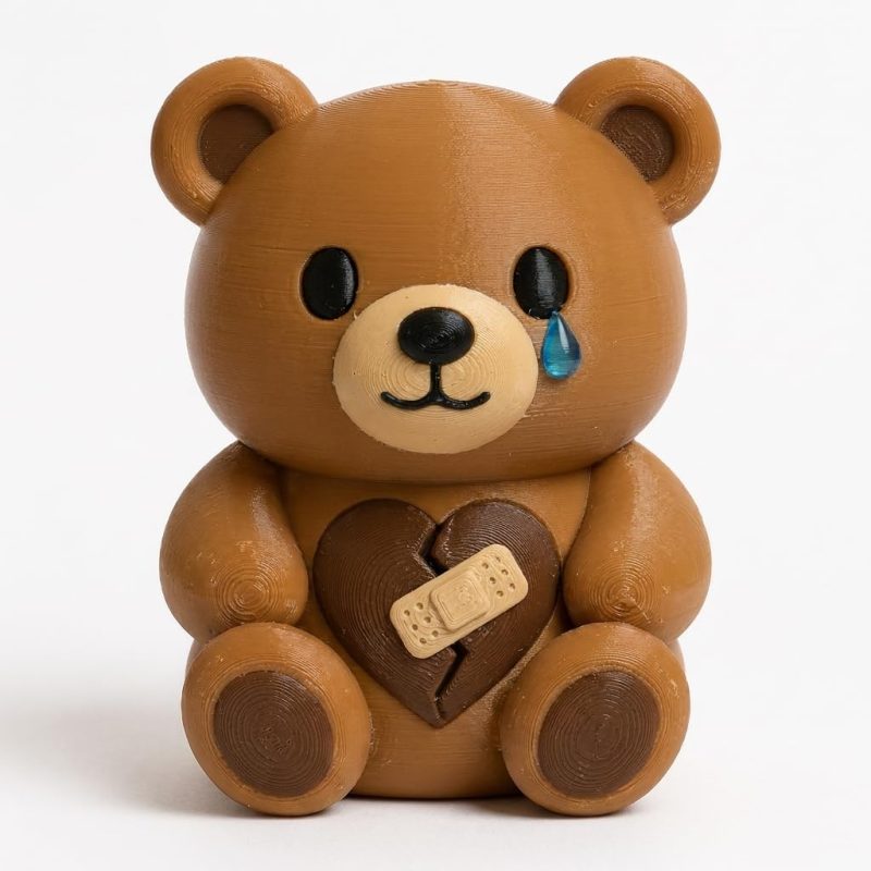 Emotional Damage Chonky Teddy Bear Cub Collectible Figurine - Unique Desk Decor for Adults – 3D Printed in Canada