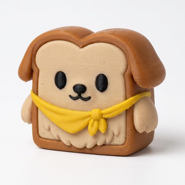 Golden Retriever Toast Collectible Figurine – Unique Desk Decor for Collectors – 3D Printed in Canada