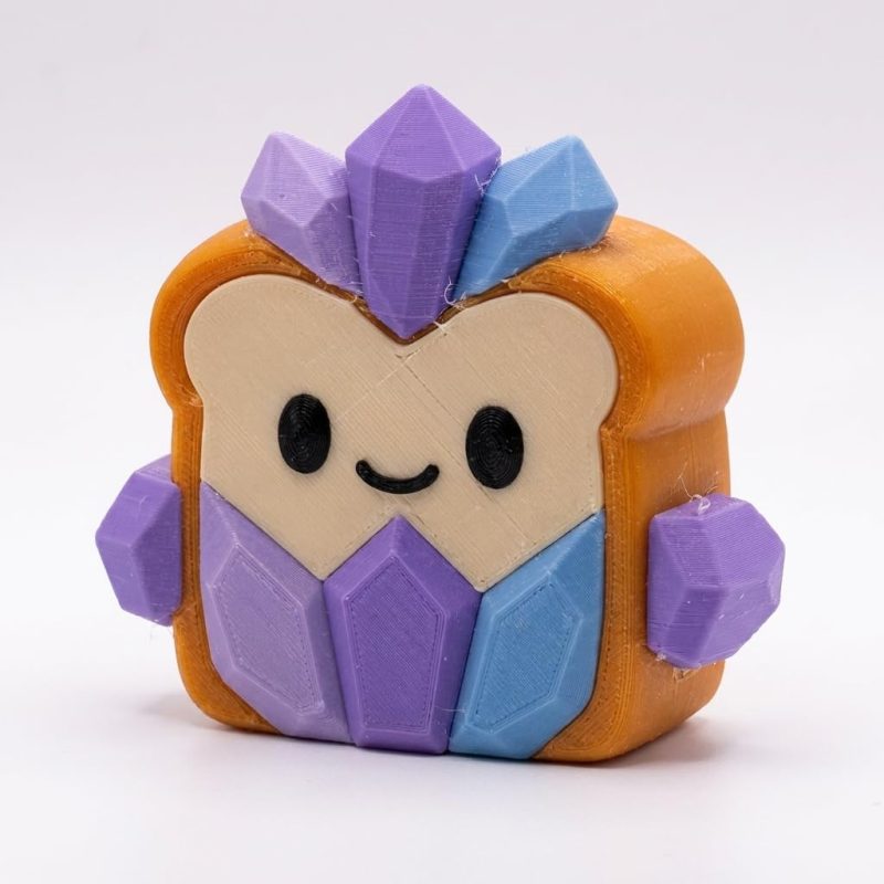 Crystal Toast Collectible Figurine - Unique Desk Decor for Adults – 3D Printed in Canada