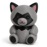 Lykoi Cat Chonky Teddy Bear Cub Collectible Figurine - Unique Desk Decor for Adults – 3D Printed in Canada