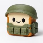 Army Toast Collectible Figurine - Unique Desk Decor for Adults – 3D Printed in Canada