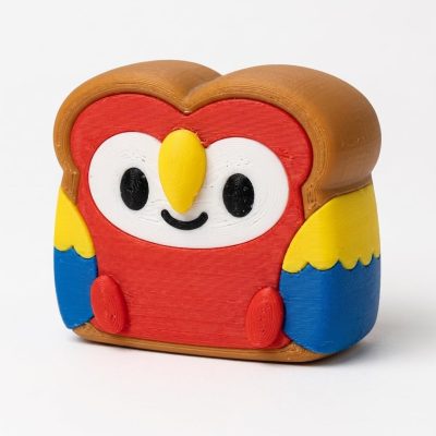 Colorful Macaw Toast Collectible Figurine - Unique Desk Decor for Adults – 3D Printed in Canada — 3D Printed Figurines by 3DCentral